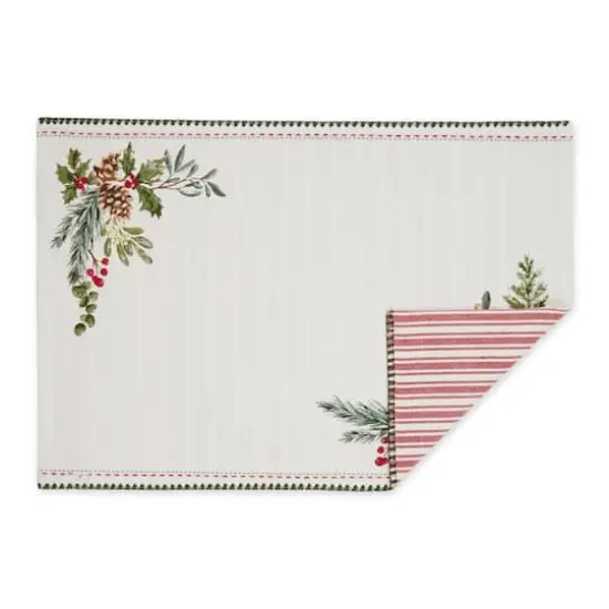DII&reg; Heritage Holiday Sprigs Reversible Embellished Placemats, 4ct. {3}