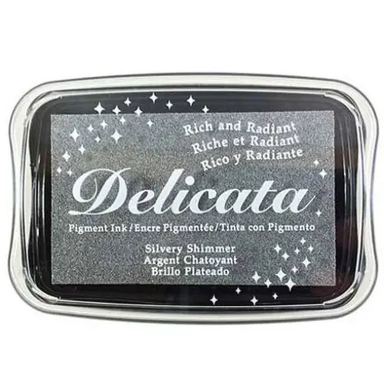 Tsukineko Delicata Metallic Ink Pad Silvery Shimmer {1}