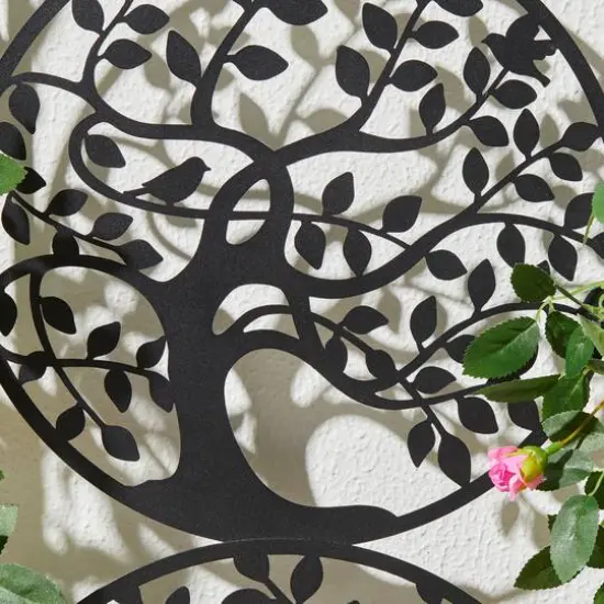 Glitzhome&reg; 48" Metal Tree of Life Garden Trellis with Stakes {7}