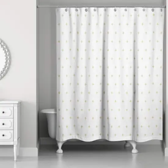 Plus Shower Curtain Yellow on White {1}