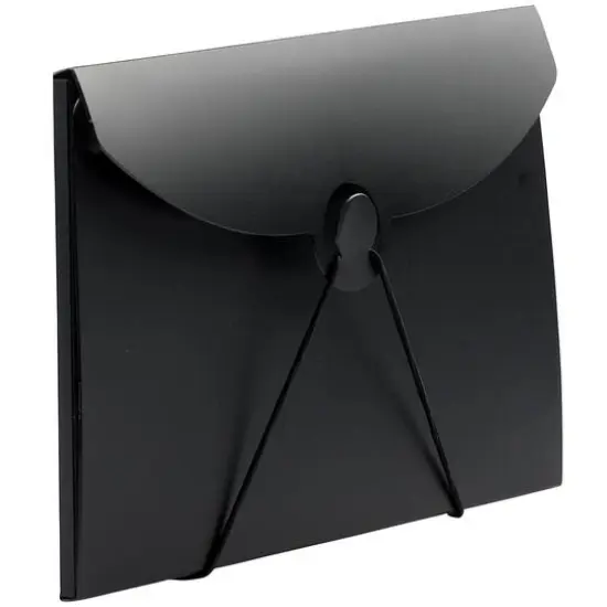JAM Paper Black 9.5" x 12" Plastic Portfolio {4}