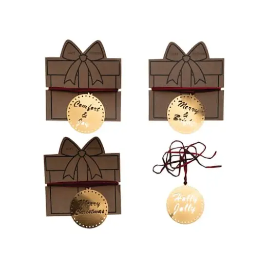 Hello Honey&reg; 3" Metal Gift Topper Set with Holiday Saying {3}