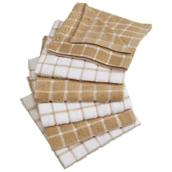 DII&reg; Pebble & White Windowpane Terry Dishcloths, 6ct. {1}