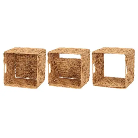 Household Essentials 13" Household Essentials Foldable Wicker Storage Bin Natural {7}