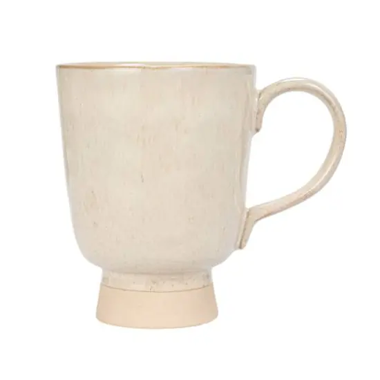 Hello Honey® 4.75" Cream Speckled Glaze Stoneware Footed Mug, 4ct. {10}