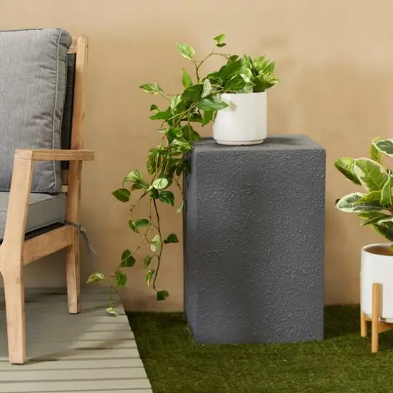 Black Contemporary Garden Stool, 17" x 17" x 24" {8}