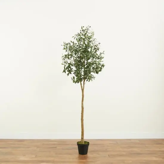 7ft. Potted Artificial Olive Tree {3}