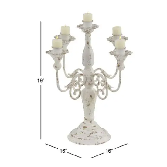 19'' White Iron Vintage Votive Candle Holder {5}