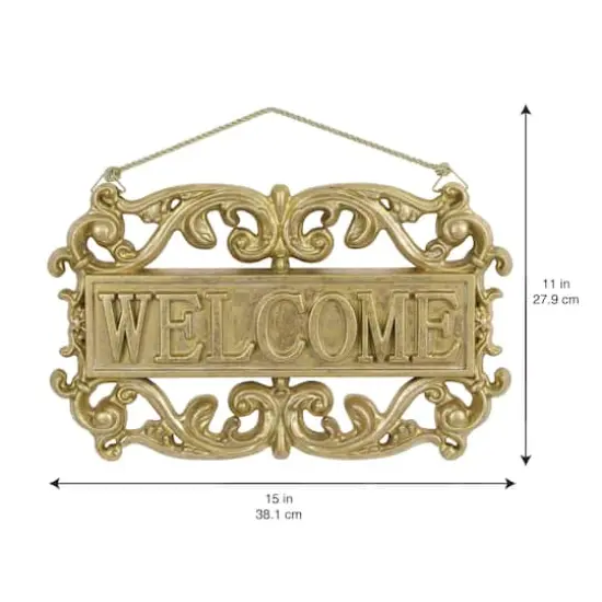15" Gold Welcome Sign Wall D&eacute;cor by Ashland&reg; {4}