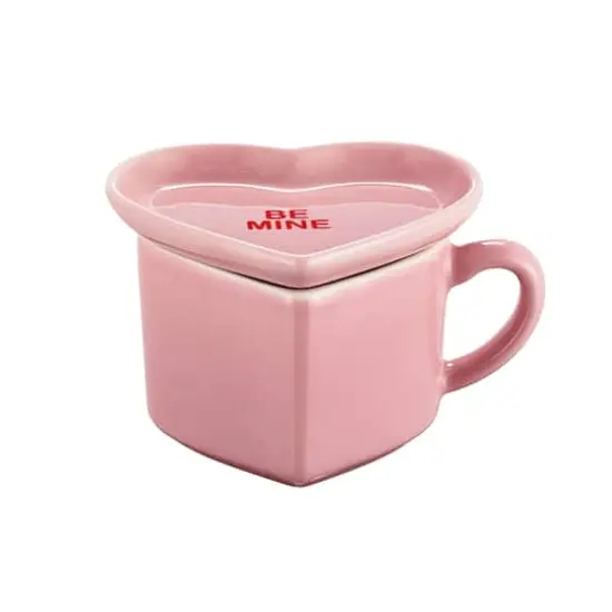Miss Valentine Pink Ceramic Candy Heart Mug & Saucer {4}