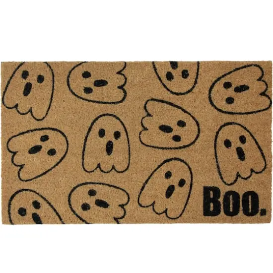 Natural Coir Boo with Ghosts Halloween Doormat {1}