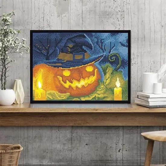 Sparkly Selections Pumpkin and Candles Glow in the Dark Diamond Art Kit {3}