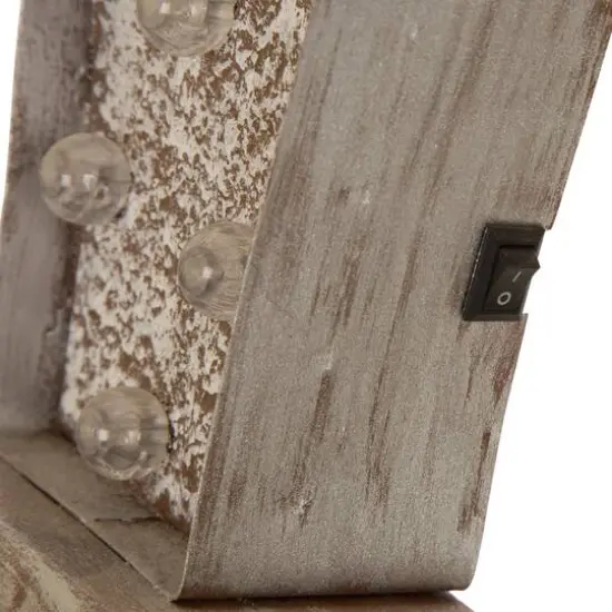 Glitzhome&reg; 7.5" Pre-Lit Marquee Wooden Metal LED Gift Box Stocking Holder, 2ct.  {7}