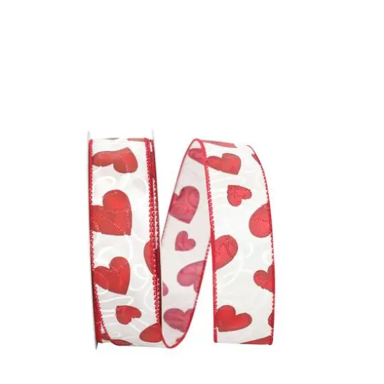 Reliant 1.5" x 25yd. Heart Hope Wired Ribbon {1}