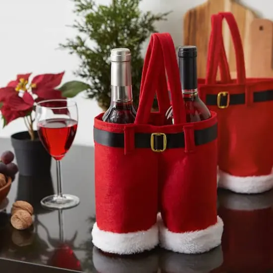 DII&reg; Santa Pants Bottle Tote Set {5}