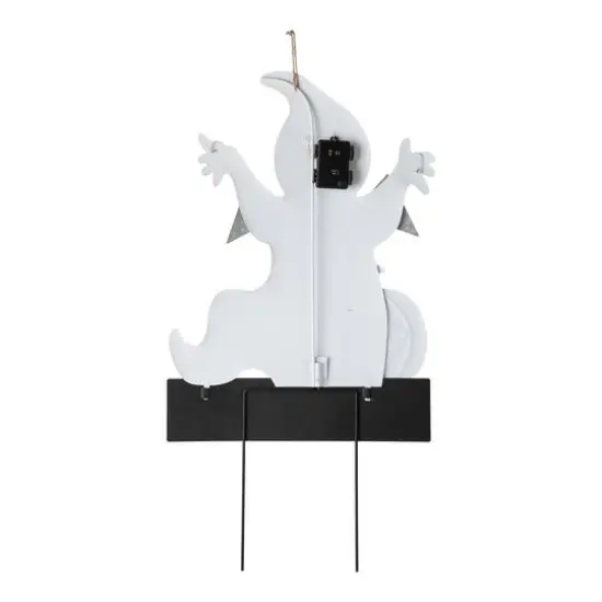 Glitzhome&reg; 32" Lighted Metal Halloween Ghost Yard Stake {5}