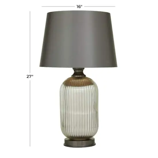 Grey Glass Modern Accent Lamp, 16" x 16" x 27" {9}