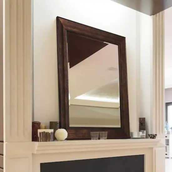 Head West&reg; 34.5" Deep Bronze Beaded Rectangular Framed Beveled Accent Wall Mirror {3}