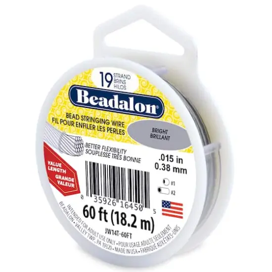 Beadalon&reg; 0.38mm Bright 19 Strand Bead Stringing Wire, 60ft. {1}
