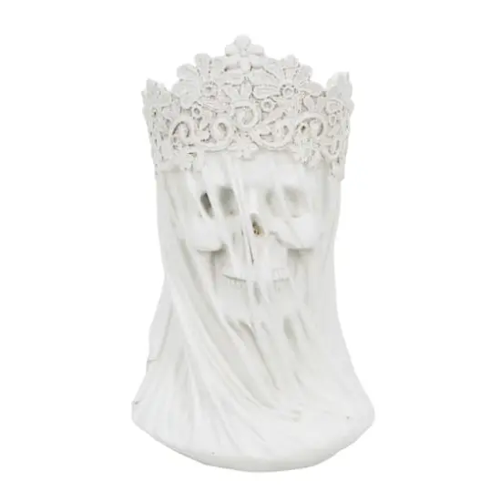 10" Skull with Veil Pillar Candle Holder by Ashland&reg; {1}