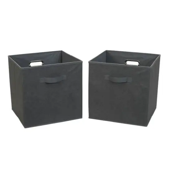 2 Pack Household Essentials 13" Fabric Storage Bins Cobblestone {7}