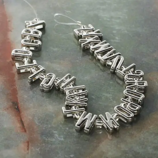 Rhodium Alphabet Metal Beads by Bead Landing&trade; {3}