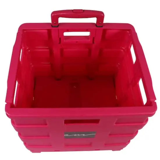 Everything Mary Collapsible Rolling Cart with Lid Pink {6}