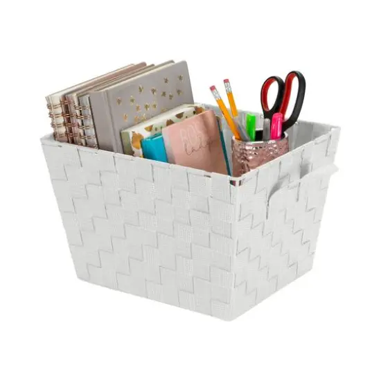 Simplify Small Woven Storage Bin Gray {4}