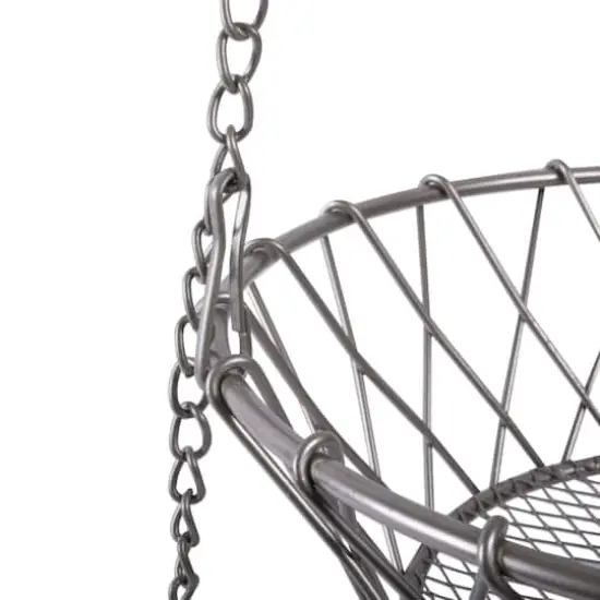 DII&reg; Satin Nickel 3-Tier Hanging Fruit Basket {4}