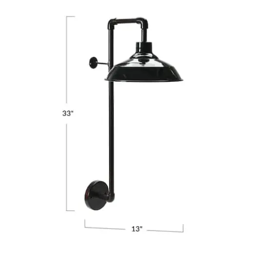 Hello Honey&reg; Metal Wall Sconce with Round Shade Black Finish {5}