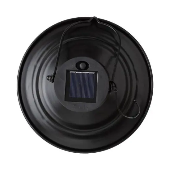 Glitzhome® 10" Wire Solar Powered Outdoor Hanging Lantern Black {7}