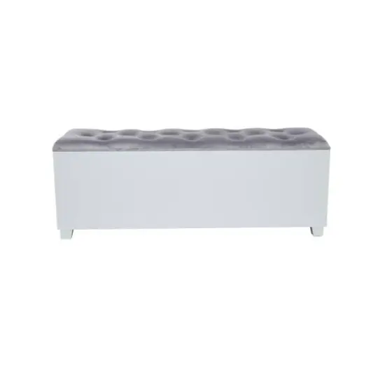Grey Wood Glam Bench, 47" x 16" x 18" {10}