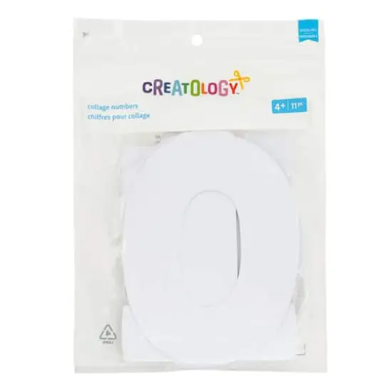 7" White Paper Collage Numbers by Creatology&trade; {3}