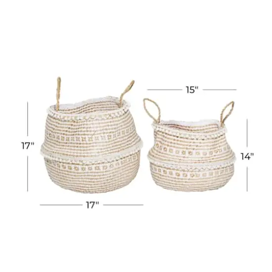 Brown Wood Natural Storage Basket Set {6}