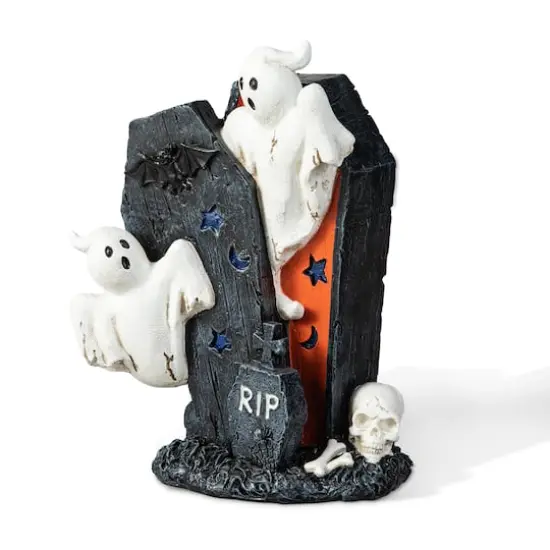 Glitzhome&reg; 9.75" Halloween Ghost Gravestone Table D&eacute;cor {1}