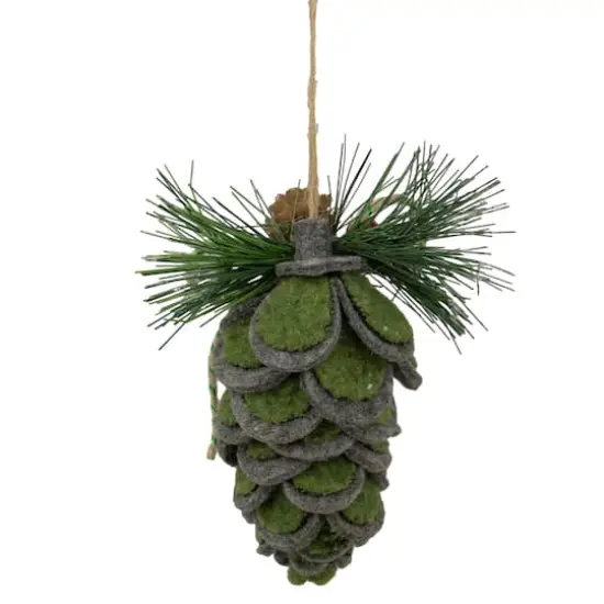 6" Pinecone Fabric Christmas Ornament {5}