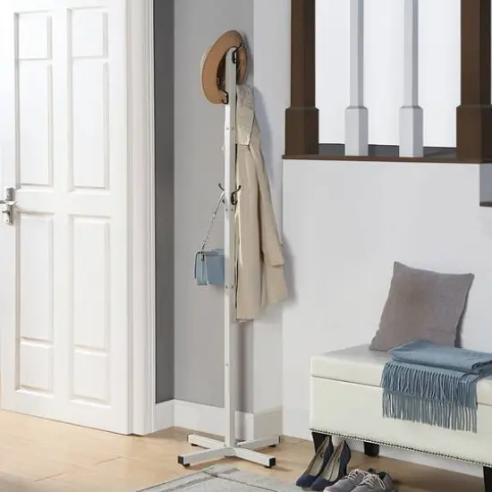 SunnyPoint White Coat Stand with 12 Hooks {4}