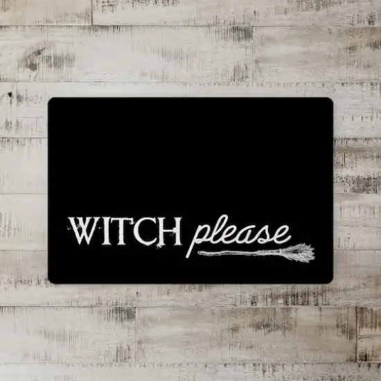 Black & White Witch Please Floor Mat {3}