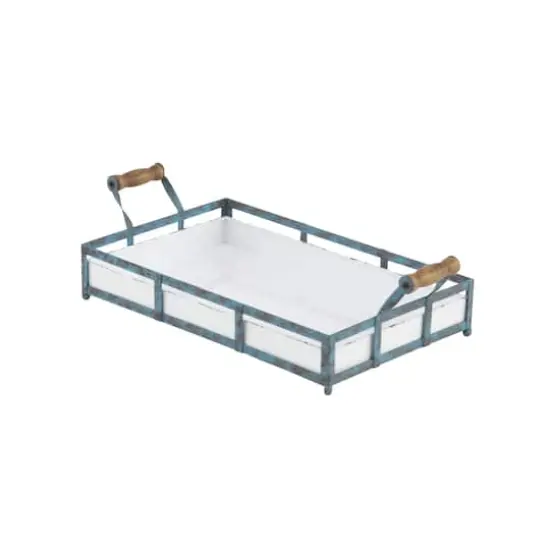 Blue Metal Farmhouse Tray Set {5}