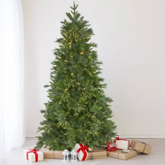 6.5ft. Pre-Lit Real Touch&trade;️ Rosemary Emerald Angel Pine Artificial Christmas Tree, Warm White LED Lights {3}