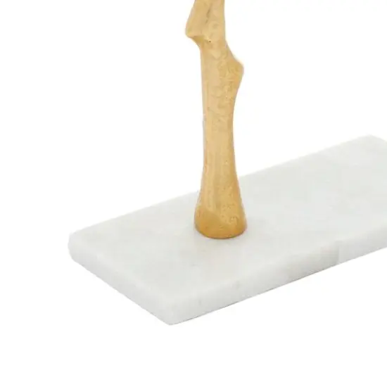 Gold Marble and Aluminum Modern Jewelry Stand, 13" x 9" x 3" {7}