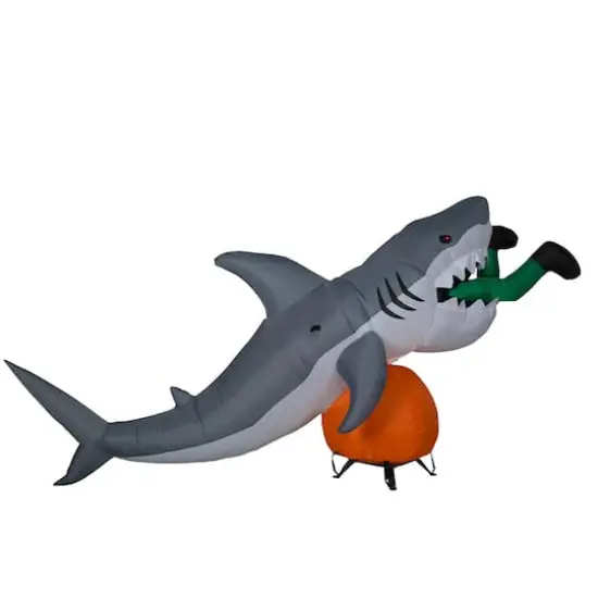 9ft. Airblown&reg; Inflatable Animated Halloween Shark Snack Scene {3}