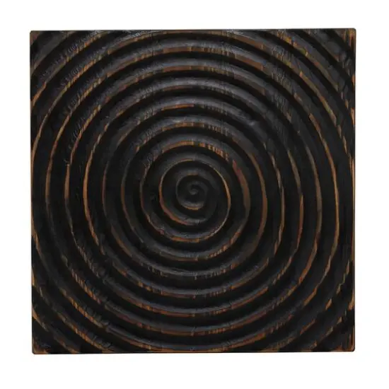 19" Black Rustic Wood Accent Table {4}