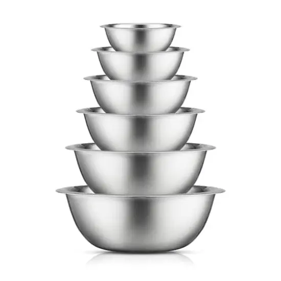 JoyJolt&reg; Stainless Steel Mixing Bowl Set Silver {1}