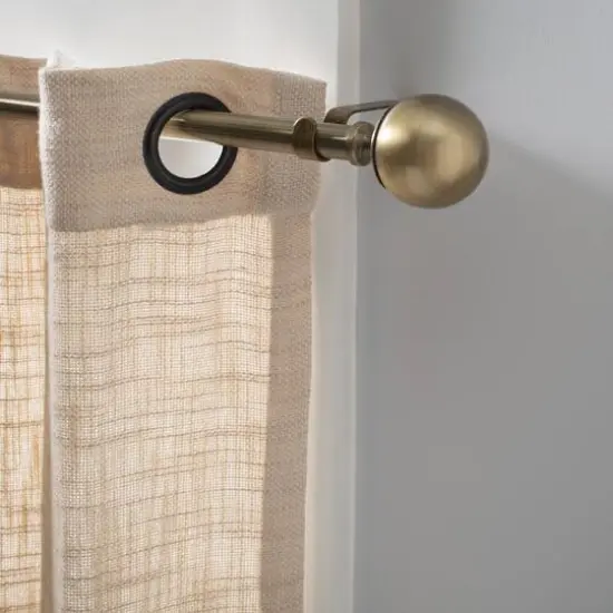 Home Details Solid Knob Steel Curtain Rod Antique Brass {4}