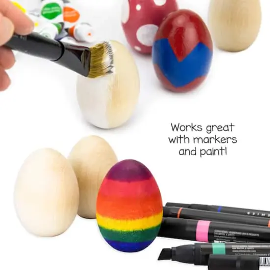 Hygloss&reg; 2.5" Wooden Eggs, 3ct. {7}