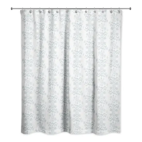 Floral Crest Shower Curtain Blue {1}