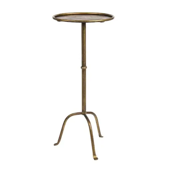 Hello Honey&reg; 28" Metal Martini Cocktail Table Antique Brass {1}