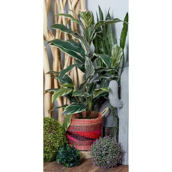 Pink Sea Grass Eclectic Storage Basket Set {8}