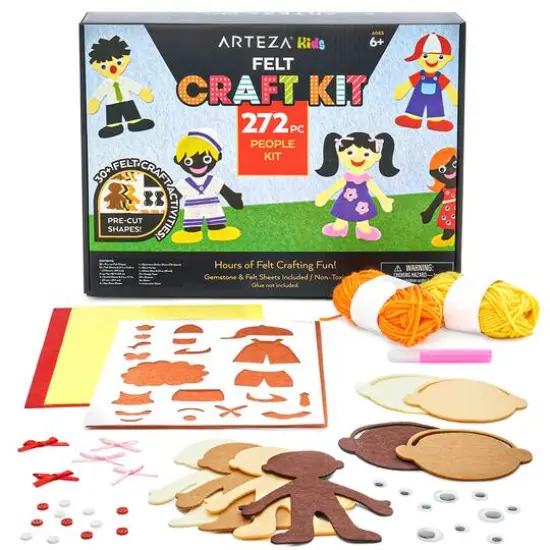 Arteza&reg; Kids Felt Craft Kit, Puppet/People {1}